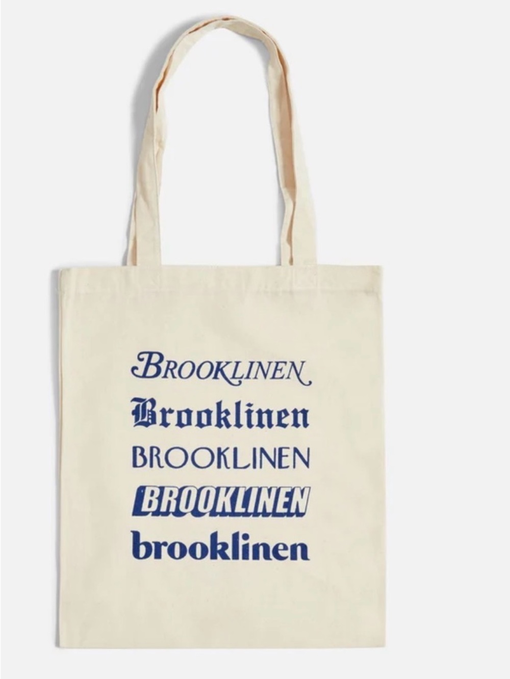 NWT Brooklinen Cream Canvas Tote with Navy Logo